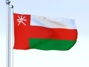 animated oman flag 3D Model