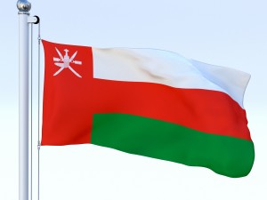 animated oman flag Modelo 3D