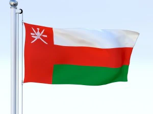 animated oman flag 3D Model