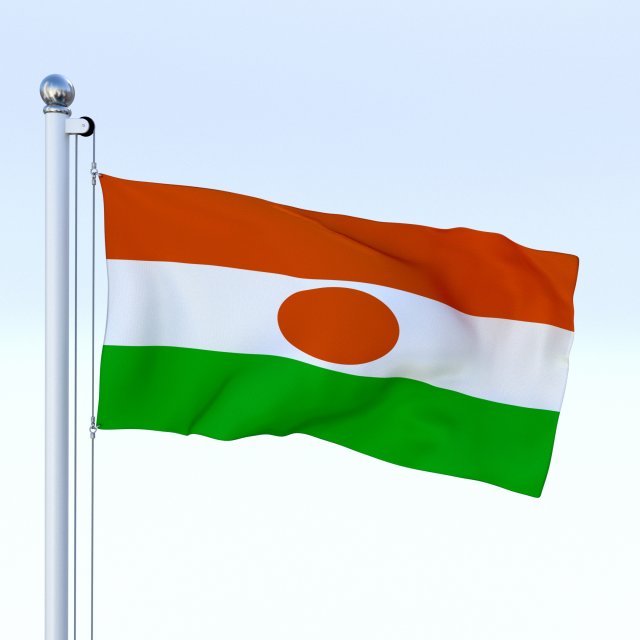 animated niger flag Model 3D .c4d .max .obj .3ds .fbx .stl .blend 