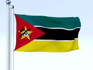 animated mozambique flag 3D Model