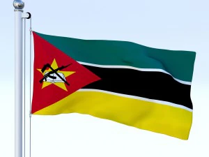 animated mozambique flag 3D Model