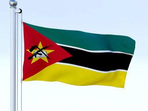 animated mozambique flag 3D Model