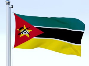 animated mozambique flag 3D Model