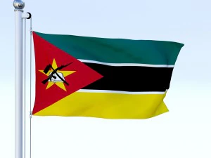 animated mozambique flag 3D Model