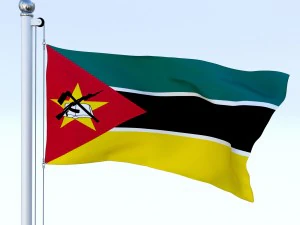 animated mozambique flag 3D Model