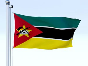 animated mozambique flag 3D Model