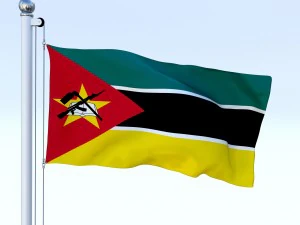 animated mozambique flag 3D Model