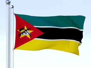 animated mozambique flag 3D Model