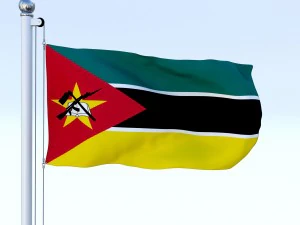 animated mozambique flag 3D Model