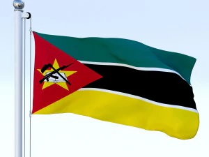 animated mozambique flag 3D Model
