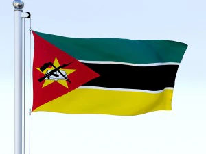 animated mozambique flag 3D Model