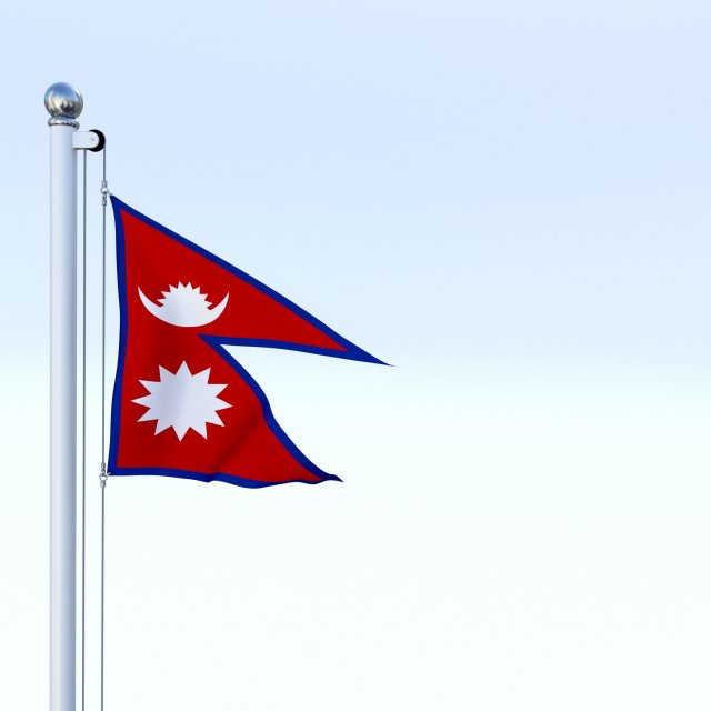 animated nepal flag Model 3D .c4d .max .obj .3ds .fbx .stl .blend 