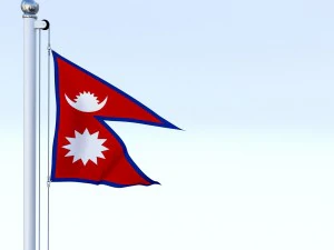 animierte Nepal-Flagge 3D Modell