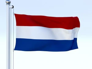 animated nederlands flag 3D Model