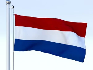 animated nederlands flag 3D Model