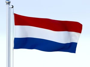 animated nederlands flag 3D Model