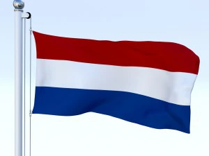 animated nederlands flag 3D Model