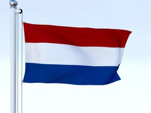 animated nederlands flag 3D Model