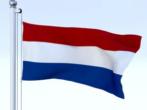 animated nederlands flag 3D Model