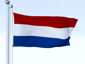 animated nederlands flag 3D Model
