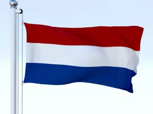 animated nederlands flag 3D Model
