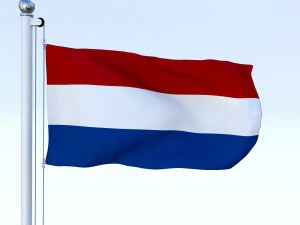 animated nederlands flag 3D Model