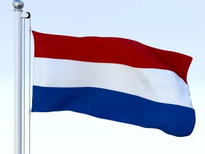 animated nederlands flag 3D Model