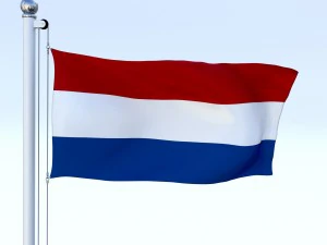 animated nederlands flag 3D Model