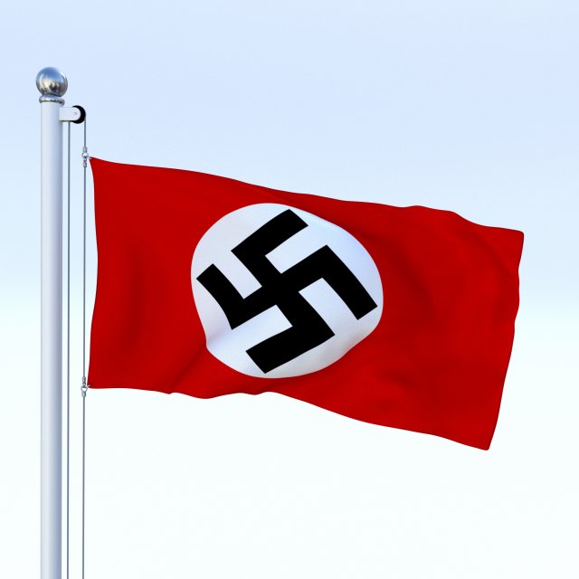 animated nazi germany flag Modelo 3D .c4d .max .obj .3ds .fbx .stl .blend 