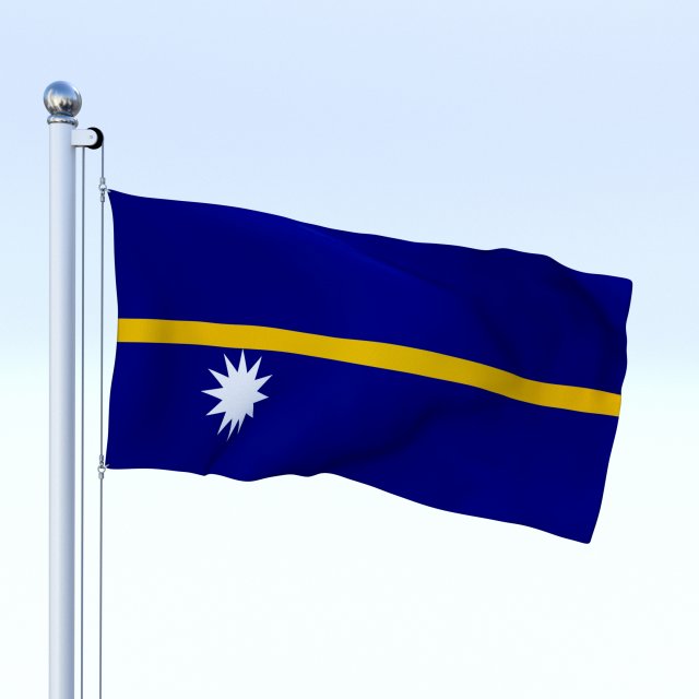 animated nauru flag 3D 모델 .c4d .max .obj .3ds .fbx .stl .blend 