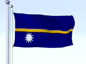 animated nauru flag 3D Model