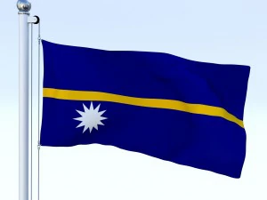 animated nauru flag 3D Model