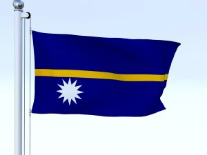 animated nauru flag 3D Model