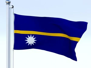 animated nauru flag 3D Model