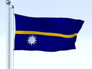 animated nauru flag 3D Model