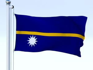 animated nauru flag 3D Model