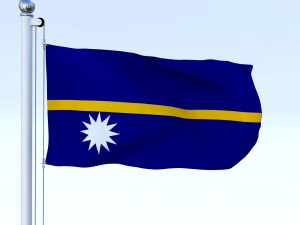 animated nauru flag 3D Model