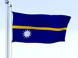 animated nauru flag 3D Model