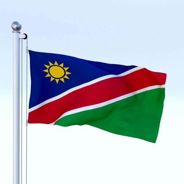 animated namibia flag 3D Model .c4d .max .obj .3ds .fbx .stl .blend 