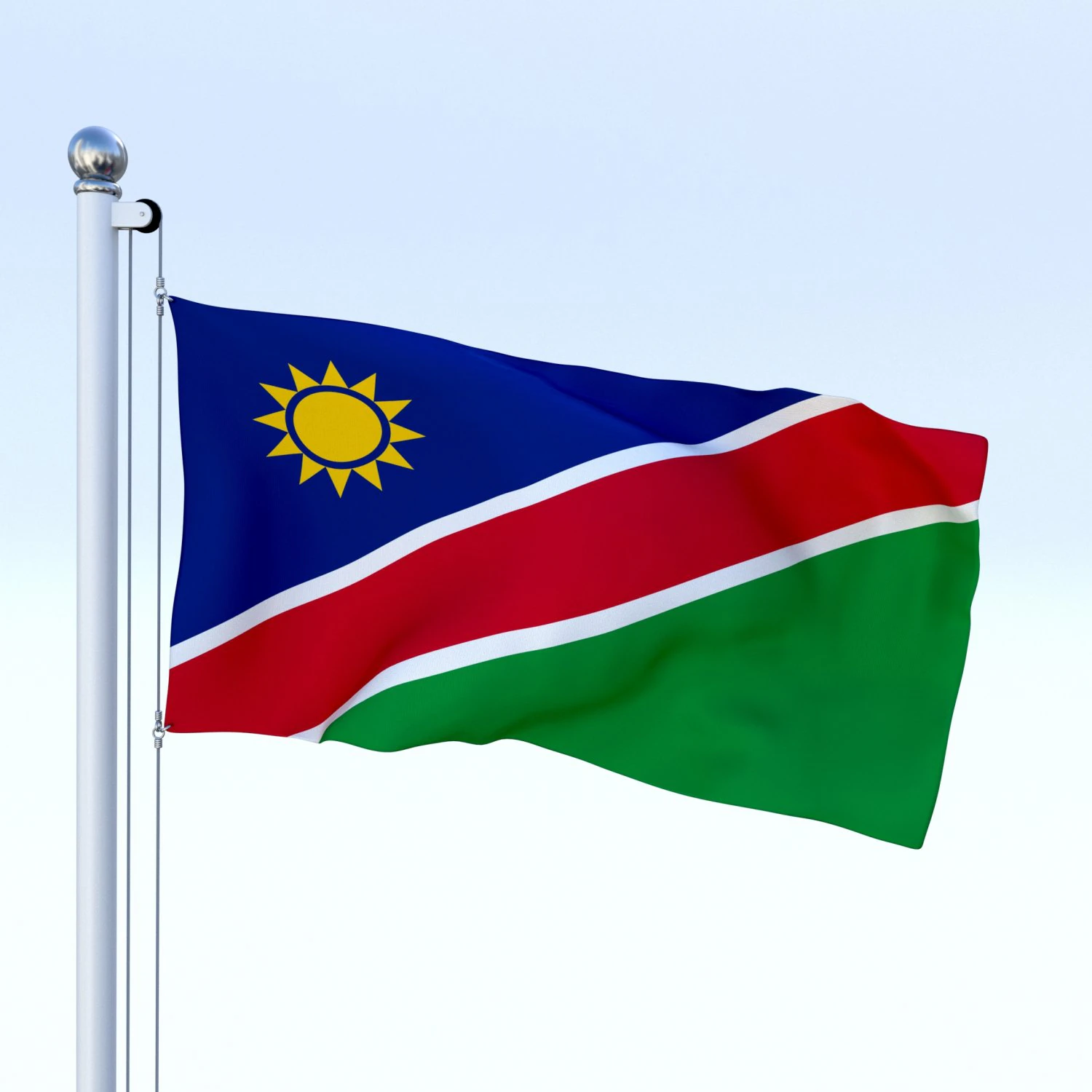 animated namibia flag 3D Model .c4d .max .obj .3ds .fbx .stl .blend 