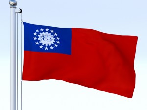 animated myanmar flag 3D-Modell