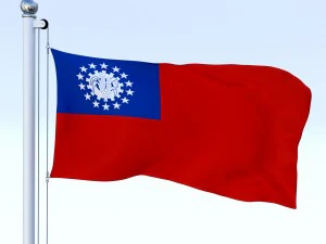 animated myanmar flag 3D Model