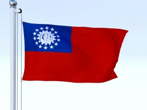animated myanmar flag 3D Model