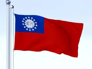 animated myanmar flag 3D Model