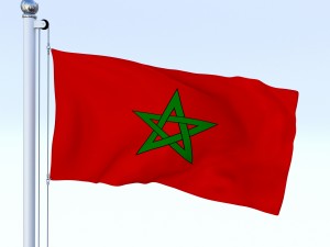 animated morocco flag 3D Model
