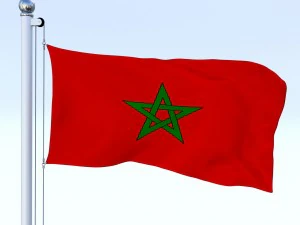 animated morocco flag 3D Model