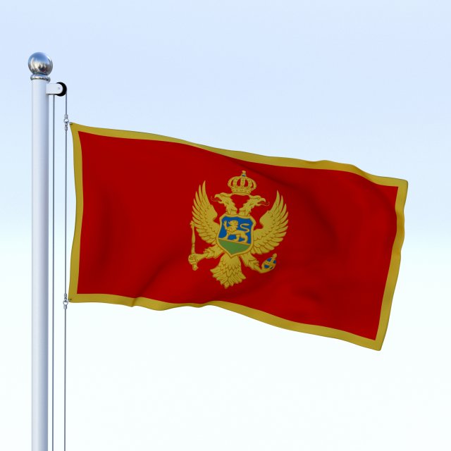 animated montenegro flag 3D मॉडल .c4d .max .obj .3ds .fbx .stl .blend 