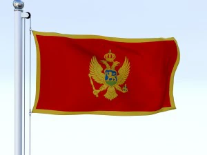 animated montenegro flag 3D Model