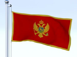animated montenegro flag 3D Model